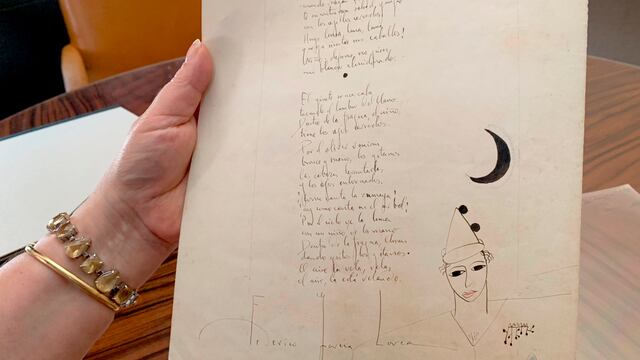 Vista del manuscrito del primer poema del Romancero Gitano, de Federico García Lorca