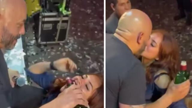 Lupillo Rivera besa a fan en concierto
