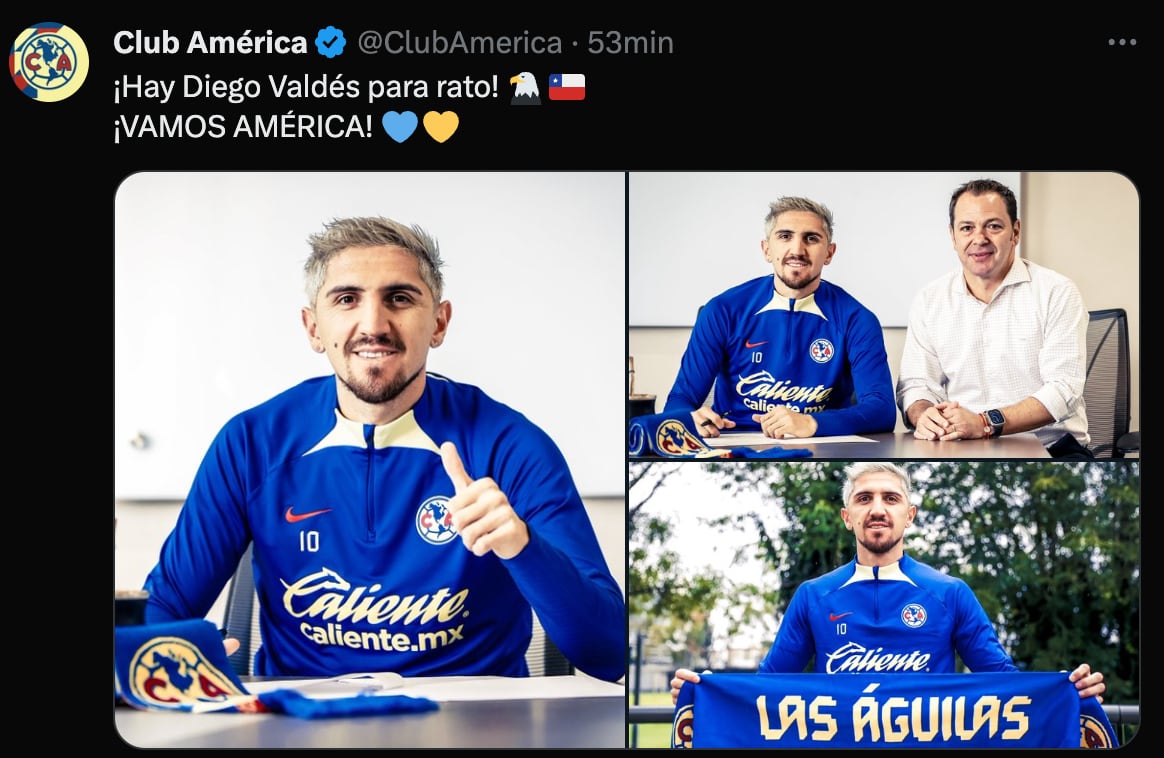 Diego Valdés renueva con Club América