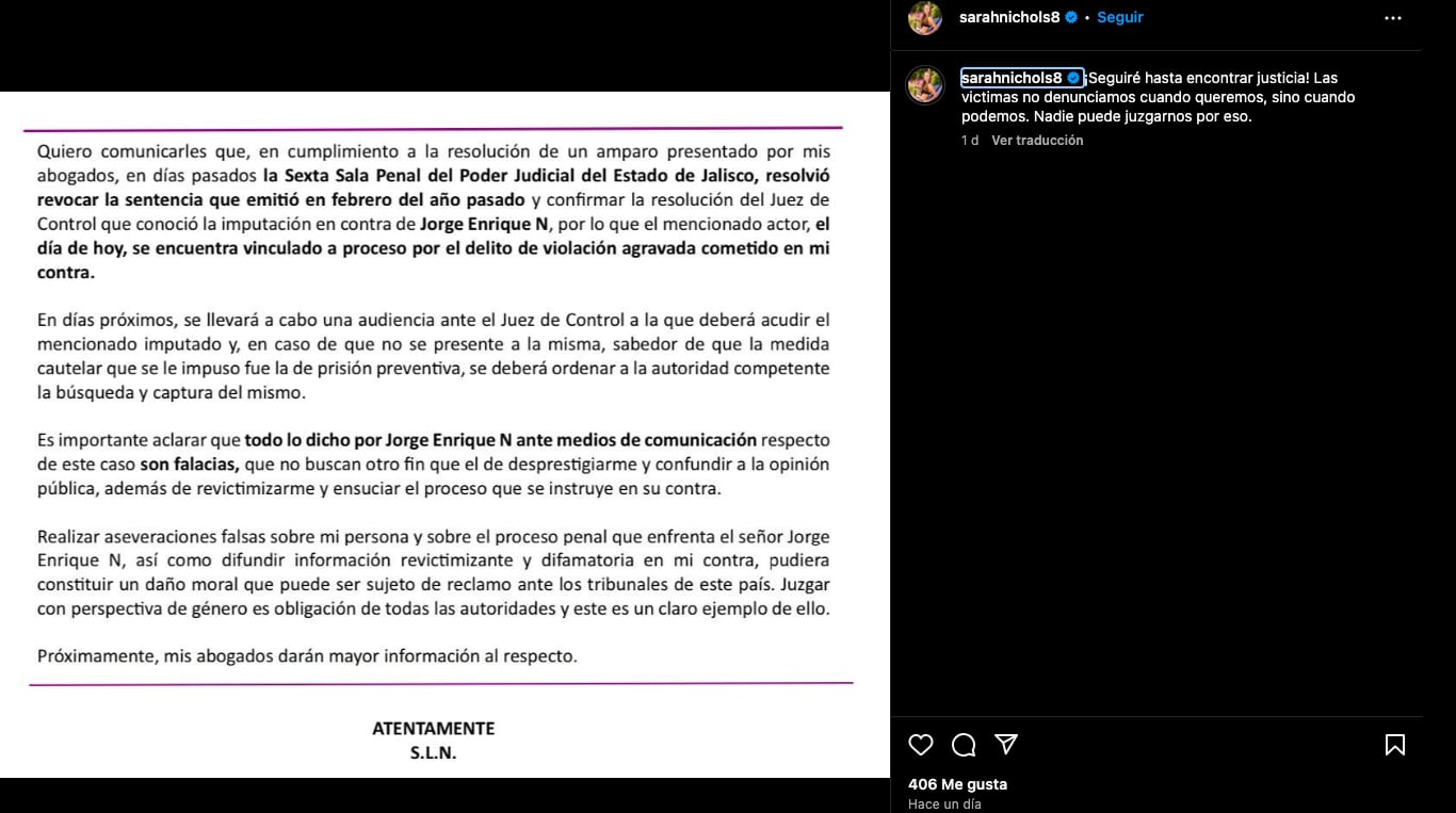 Sarah Nichols revela que la vinculación de Pascacio López sigue en pie y habrá una audiencia