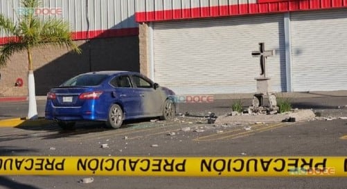 Culiacán, Sinaloa, hoy 23 de enero: Explosivo destruye monumento de Edgar Guzmán, hijo del Chapo Guzmán