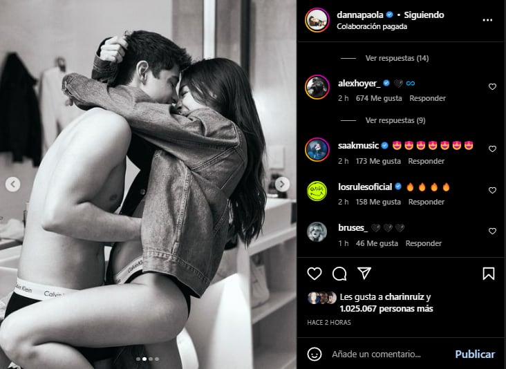 Danna Paola y Alex Hoyer encienden las redes con sexy sesión de fotos