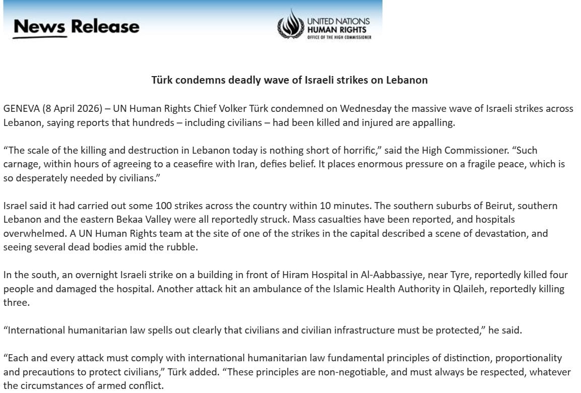 ONU condena ataques de Israel en Líbano pese al alto al fuego