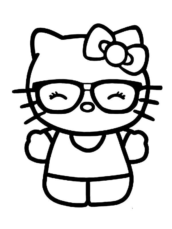 Dibujos de Hello Kitty científica para colorear
