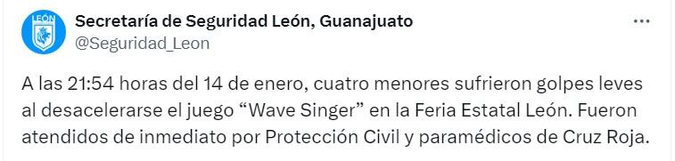 Accidente en la Feria de León 2025