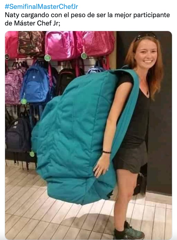 Meme de Naty finalista en MasterChef Junior 2022