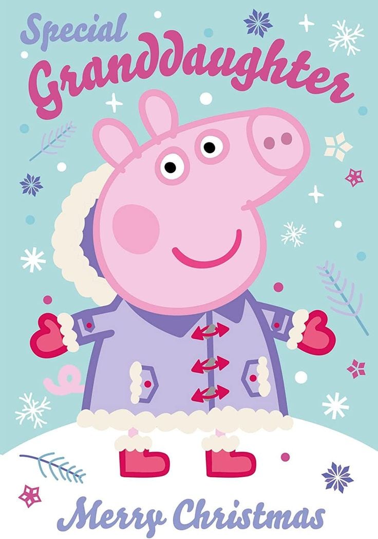 Tarjetas navideñas de Peppa Pig para imprimir y regalar en Navidad