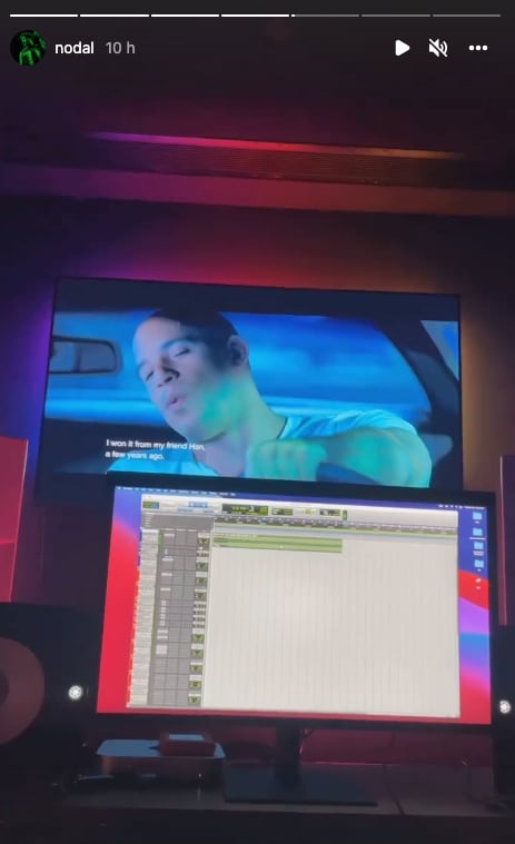 Estudio de grabación de Christian Nodal