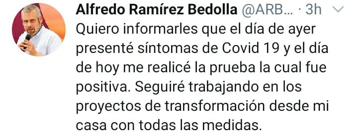 Anuncio Alfredo Ramírez Bedolla