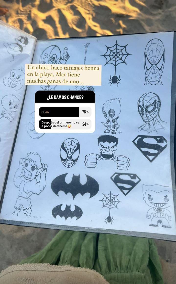 Hijo de Yuya pide su primer tatuaje de henna en la playa