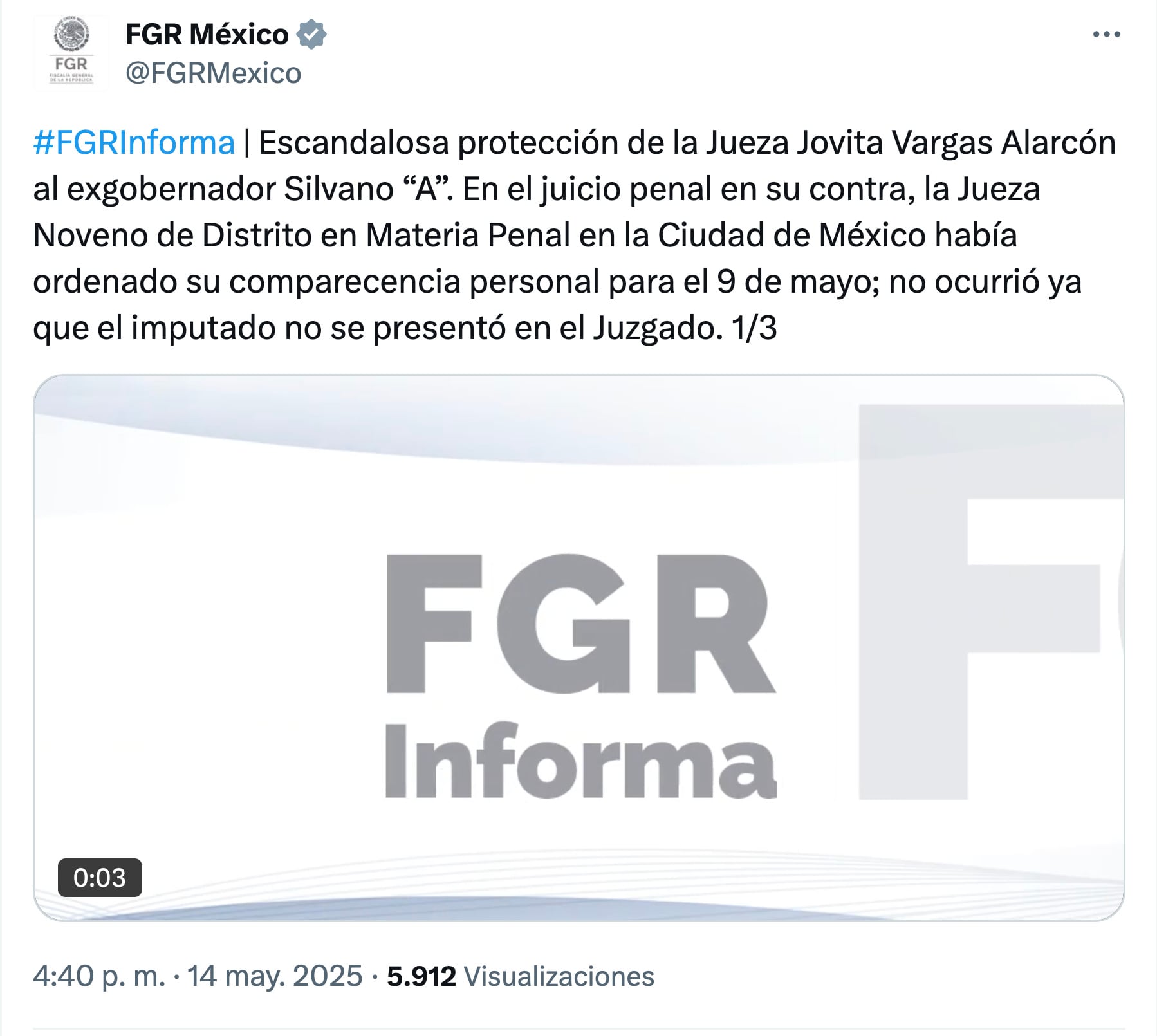 Silvano Aureoles tiene "escandalosa protección"