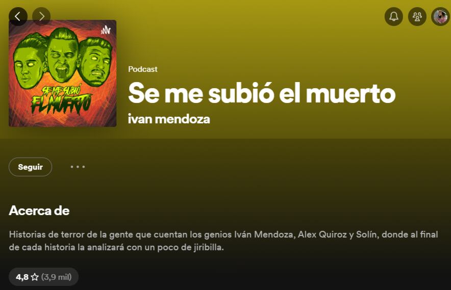 Se me subió el muerto en Spotify
