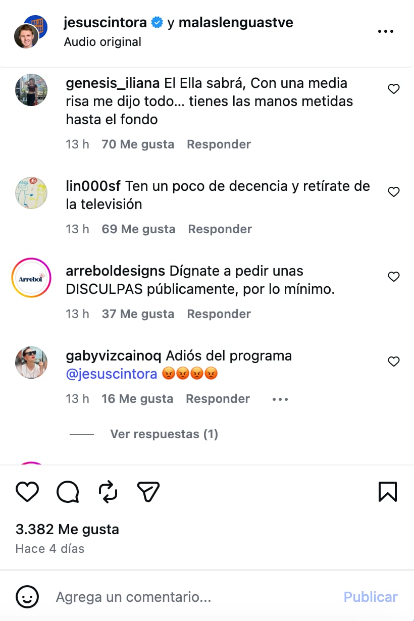 Jesús Cintora recibe comentarios criticando su trato a Marta Gómez Montero