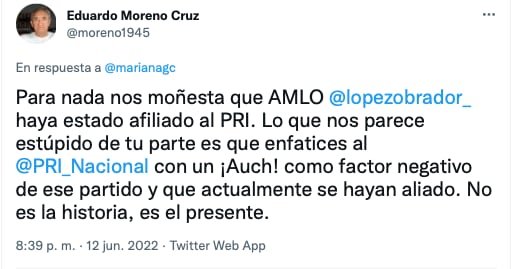 críticas a Mariana Gómez del Campo/captura de pantalla de Twitter