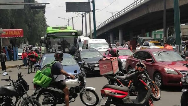 Protesta de repartidores de comida