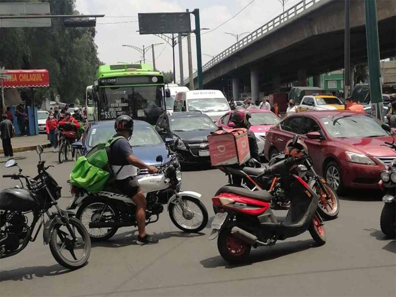Protesta de repartidores de comida