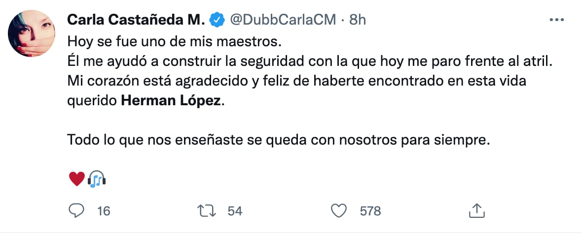 Colegas se despiden de Hermán López, actor de doblaje