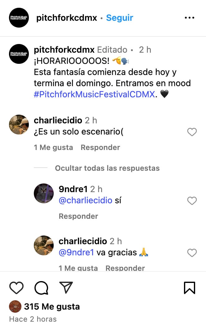 Horarios del Pitchfork Music festival 2025