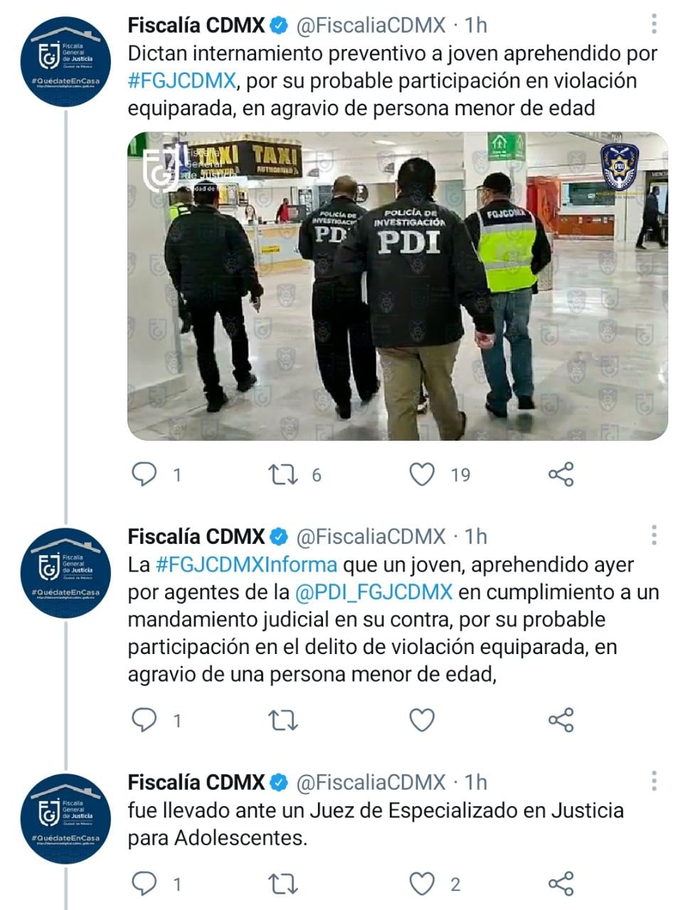 Comunicado de la Fiscalía