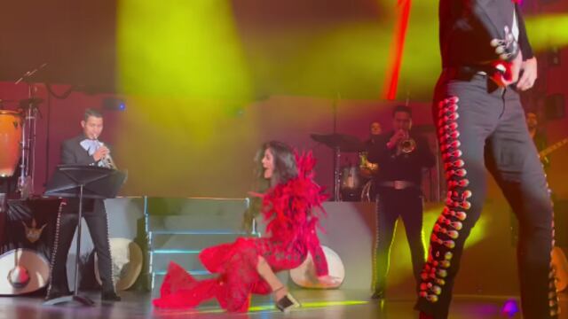 Ana Bárbara se cae durante concierto