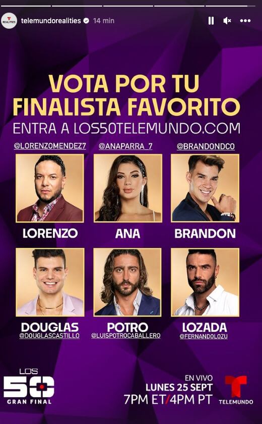 Estos son los 6 finalistas de Los 50