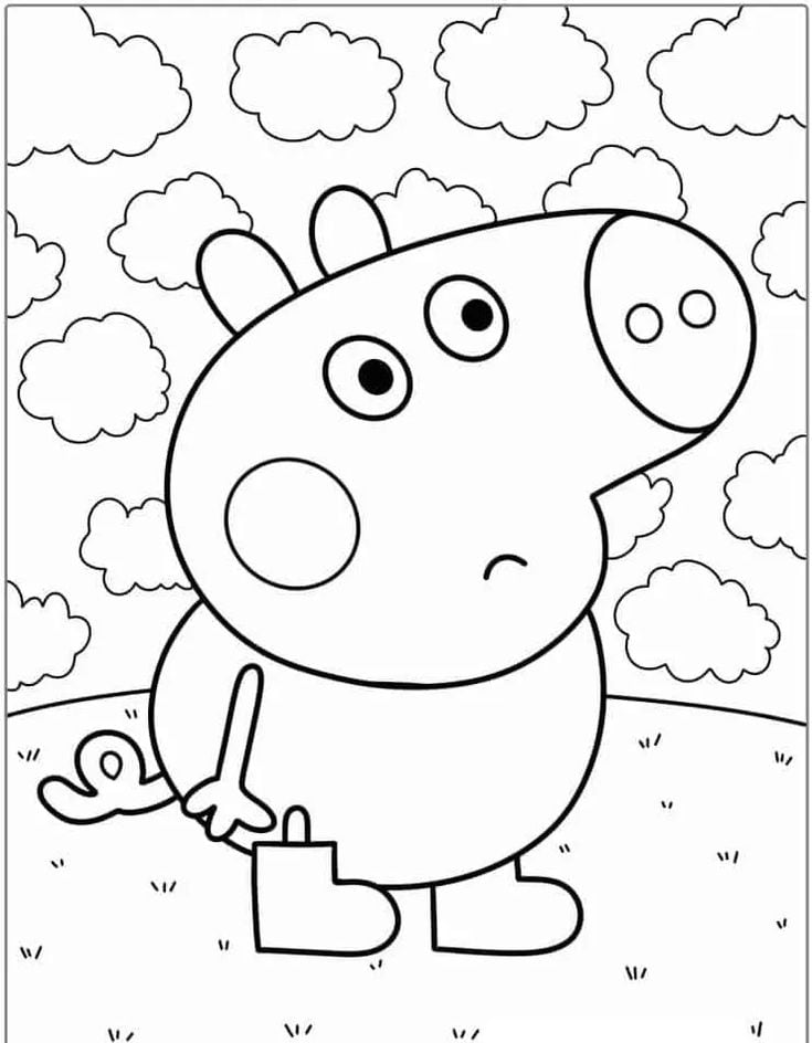 Dibujos de George Pig de vacaciones para colorear