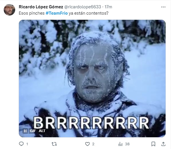 Team frío protagoniza memes por bajas temperaturas en CDMX