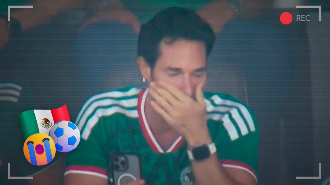 Las imágenes de Sebastián Rulli llorando durante el México vs Inglaterra conmueven a la afición