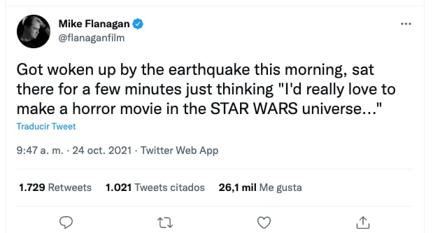 Mike Flanagan quiere hacer una película de terror de Star Wars