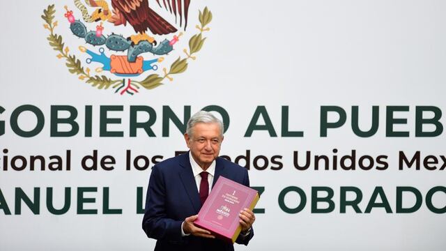 AMLO en la presentación de su primer informe de Gobierno.