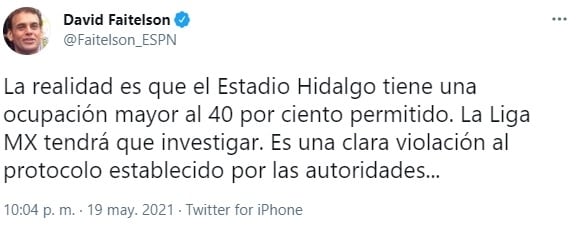 Tuit de David Faitelson