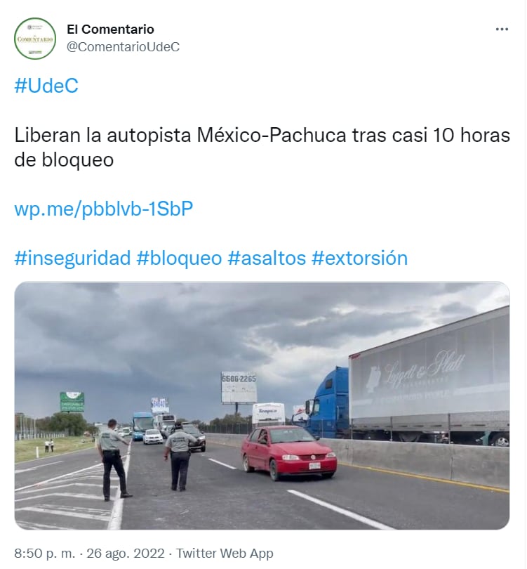 Reabren autopista México-Pachuca después de 10 horas