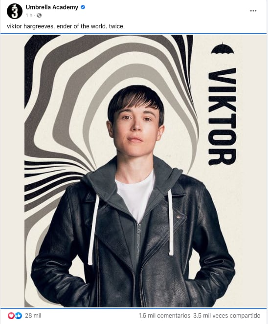 Netflix y 'The Umbrella Academy' dan la bienvenida a Viktor, nuevo personaje de Elliot Page