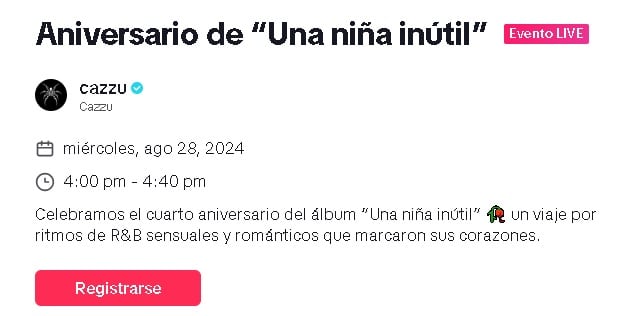 Cazzu anuncia en vivo como regreso a redes sociales.