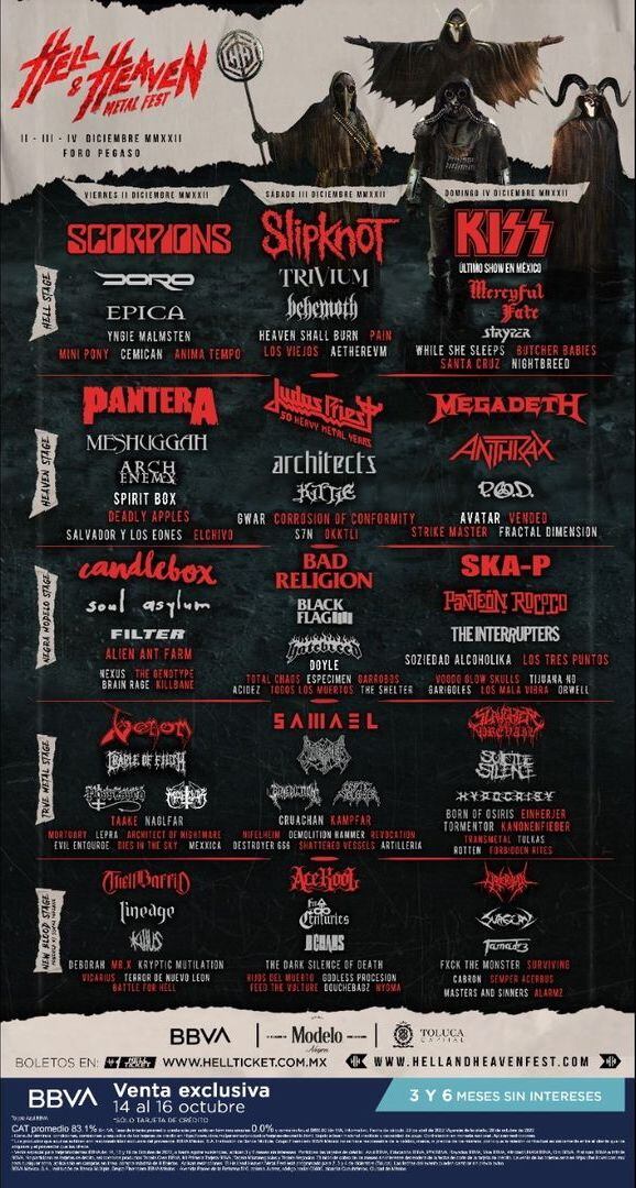 Hell and Heaven 2022 cartel por escenarios