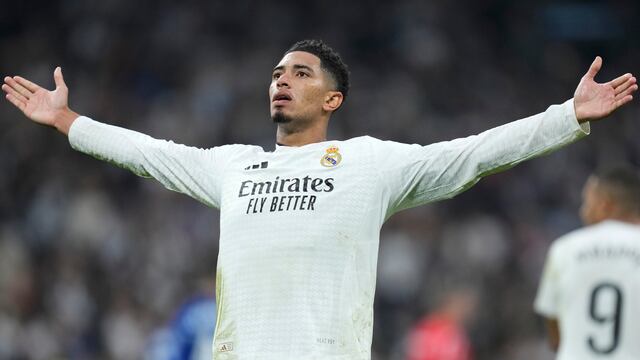Jude Bellingham celebra tras anotar el primer gol del Real Madrid ante Getafe