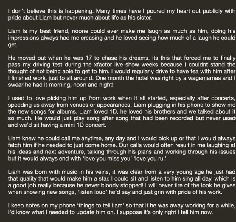 Ruth Gibbons se despidió de su hermano Liam Payne