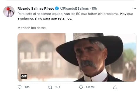 Tuit Ricardo Salinas Pliego