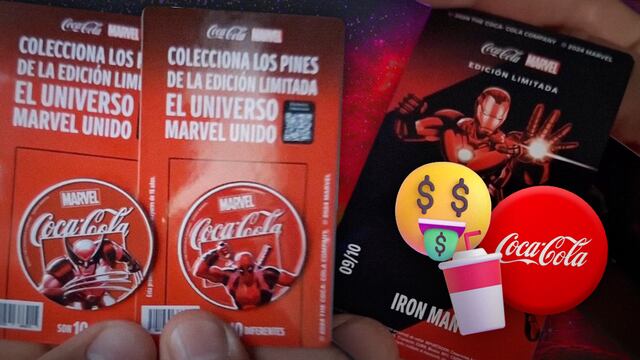 Pines de Coca Cola con personajes de Marvel