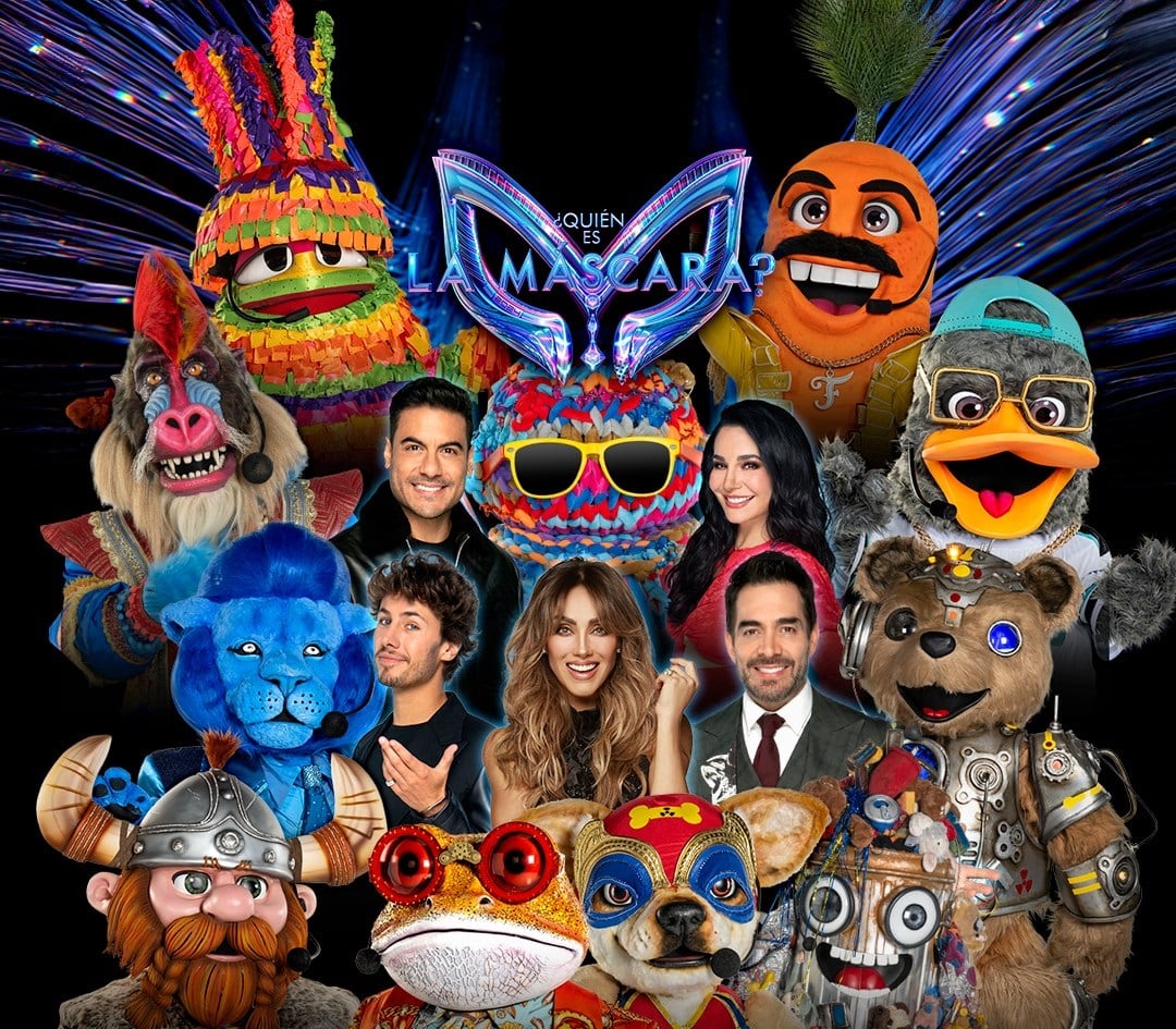 Investigadores de Quien es la Máscara 2024 con los personajes.