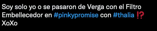 Creen que hubo filtro embellecedor en Pinky Promise con Thalía.