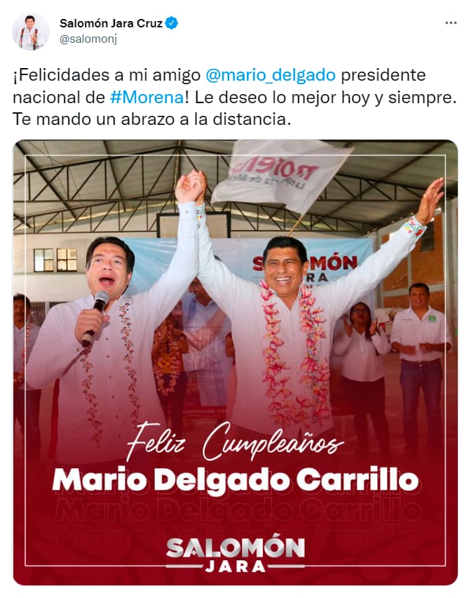 felicitaciones de cumpleaños a Mario Delgado, dirigente nacional de Morena
