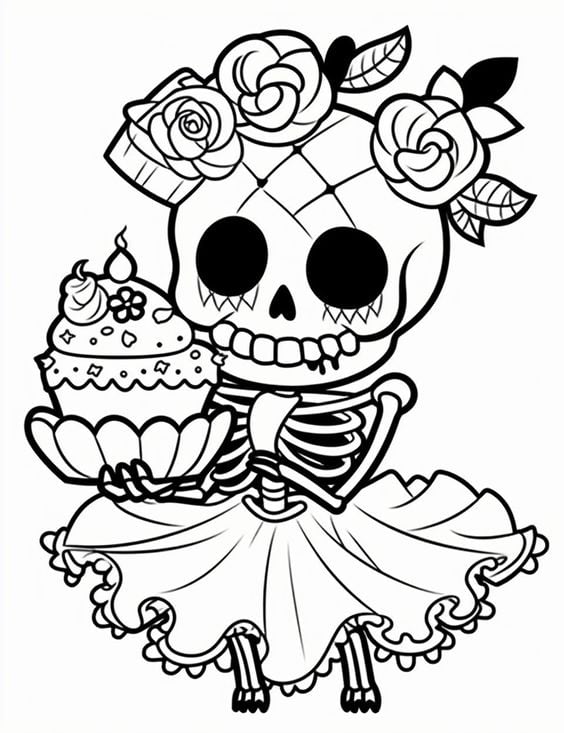 Dibujos de catrina para colorear