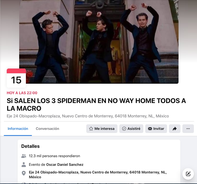 Evento masivo en Macroplaza por si salen los 3 Spider-Man