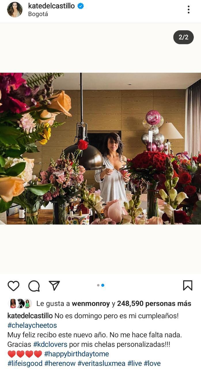 Kate del Castillo celebra su cumpleaños con chela y cheetos