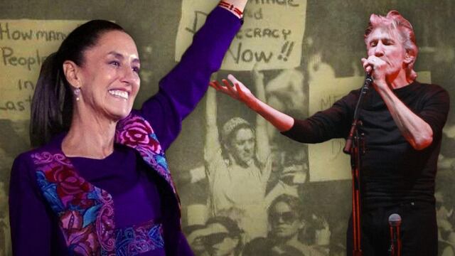 Roger Waters felicita a Claudia Sheinbaum con su foto de protesta de 1991