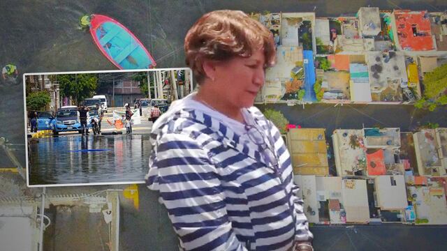 Delfina Gómez recorre aguas negras de Chalco tras inundaciones