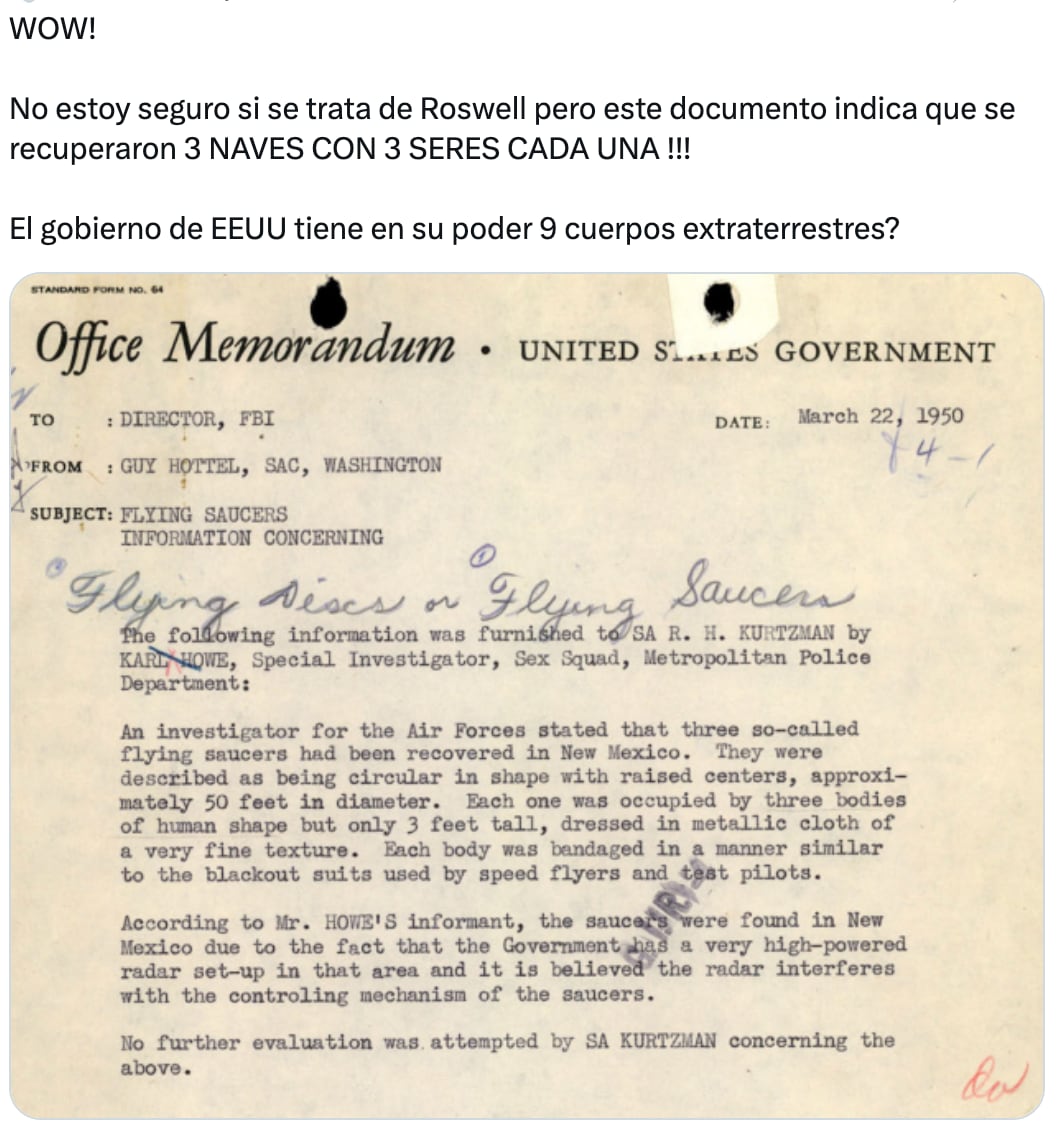 Desclasificación de archivos OVNIs de Estados Unidos