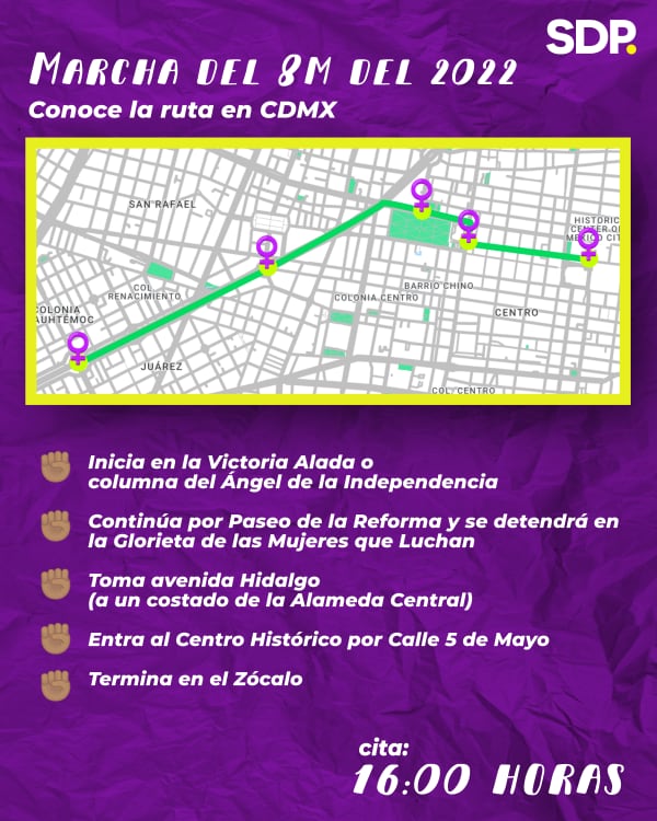 Marcha del 8M del 2022 en CDMX