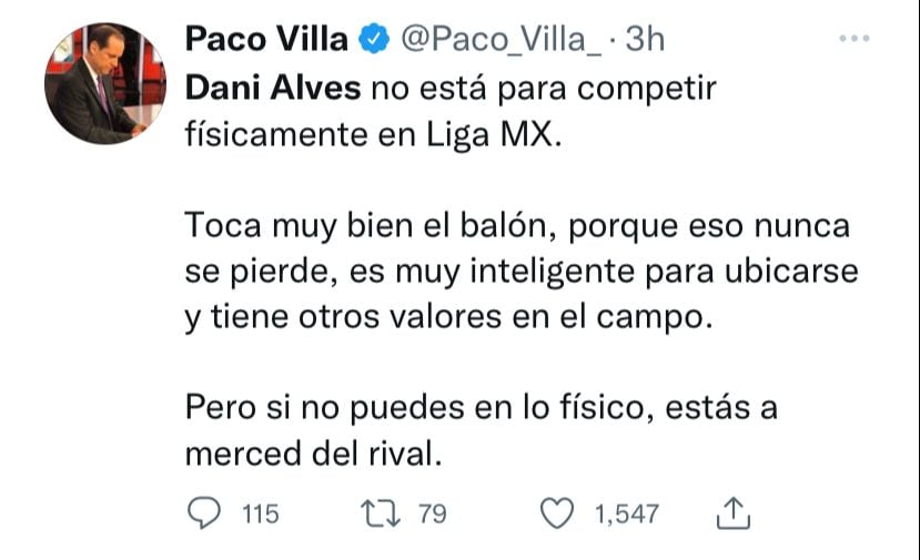 Periodistas de la Liga MX criticaron nuevante a Dani Alves.